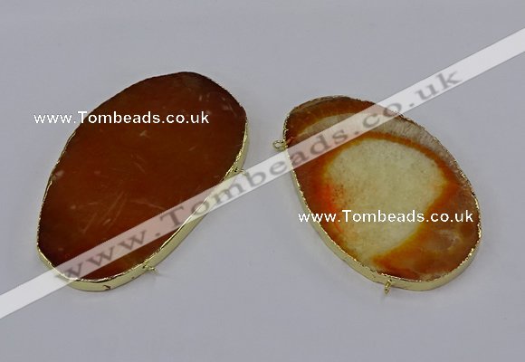 NGC1280 45*75mm - 55*80mm freeform agate gemstone connectors