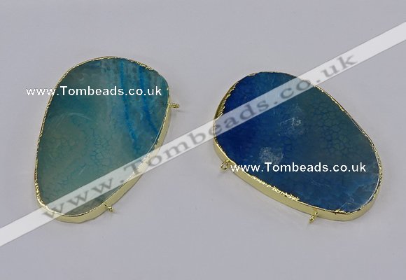 NGC1283 45*75mm - 55*80mm freeform agate gemstone connectors