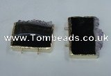 NGC132 30*40mm - 35*45mm freeform druzy amethyst connectors