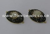 NGC1334 25*35mm oval druzy agate gemstone connectors