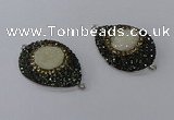 NGC1335 25*35mm teardrop druzy agate gemstone connectors