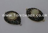 NGC1336 25*35mm oval & teardrop druzy agate gemstone connectors