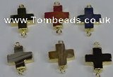 NGC1372 18*18mm - 20*20mm cross agate connectors wholesale