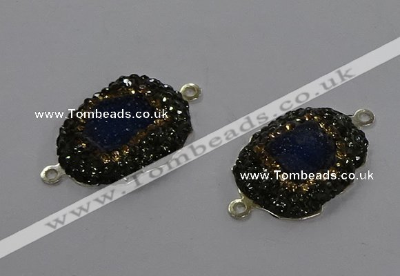 NGC1380 18*25mm freeform druzy agate gemstone connectors