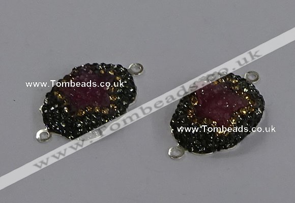 NGC1387 18*25mm freeform druzy agate connectors wholesale