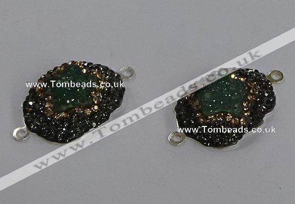 NGC1389 18*25mm freeform druzy agate connectors wholesale