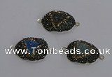 NGC1398 18*25mm freeform druzy agate connectors wholesale