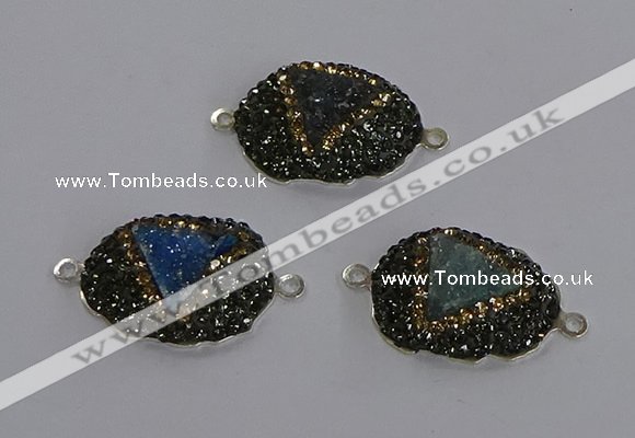 NGC1398 18*25mm freeform druzy agate connectors wholesale