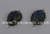 NGC1418 18*25mm freeform druzy agate connectors wholesale