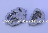 NGC1472 28*35mm - 40*45mm freeform plated druzy agate connectors