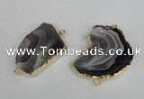 NGC151 25*40mm - 35*50mm freeform botswana agate connectors