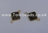 NGC1530 12*12mm diamond druzy quartz gemstone connectors wholesale