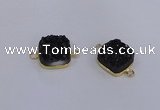 NGC1544 15*15mm square druzy quartz gemstone connectors wholesale