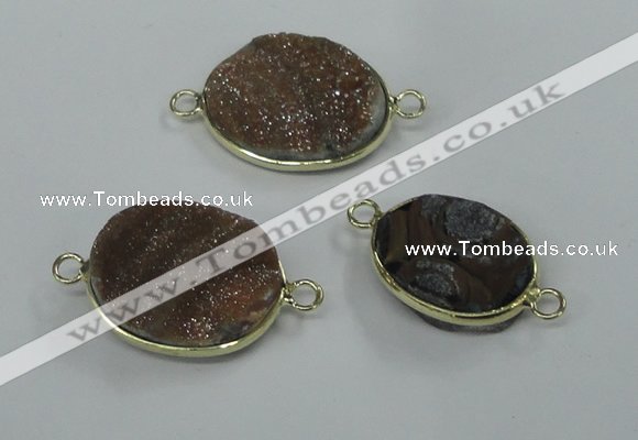 NGC157 15mm - 25mm freeform plated druzy agate connectors