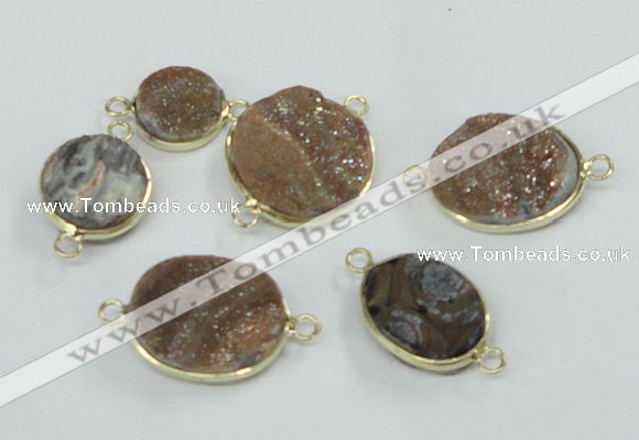 NGC158 15mm - 25mm freeform plated druzy agate connectors