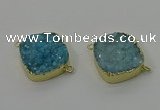 NGC1597 20mm - 22mm diamond druzy quartz connectors wholesale