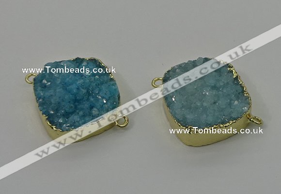 NGC1597 20mm - 22mm diamond druzy quartz connectors wholesale
