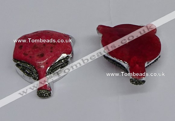 NGC1703 40*55mm - 45*60mm Fox-head agate gemstone connectors