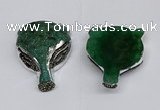 NGC1705 40*55mm - 45*60mm Fox-head agate gemstone connectors