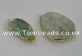 NGC1710 18*25mm - 30*40mm freeform green gemstone connectors