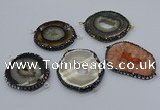 NGC1739 35*45mm - 40*50mm freeform druzy agate connectors