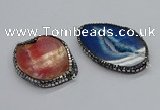 NGC1740 35*45mm - 40*50mm freeform druzy agate connectors