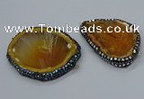 NGC1742 40*55mm - 50*65mm freeform agate gemstone connectors