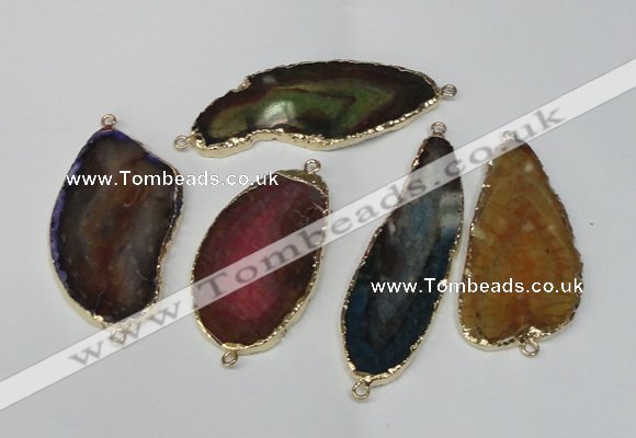 NGC175 25*50mm - 30*60mm freeform plated druzy agate connectors