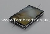 NGC1775 35*55mm - 40*60mm rectangle agate connectors wholesale