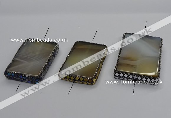 NGC1778 35*55mm - 40*60mm rectangle agate connectors wholesale