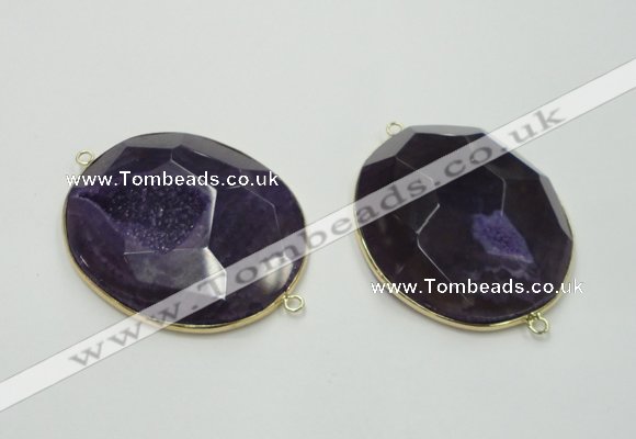NGC181 35*45mm - 40*50mm freeform druzy agate connectors