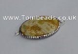 NGC1820 35*50mm oval agate gemstone connectors wholesale