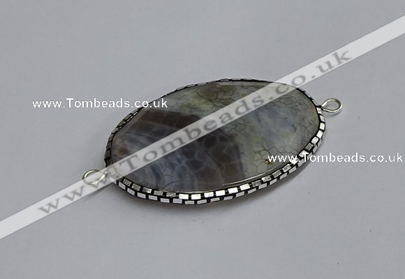 NGC1825 35*50mm oval agate gemstone connectors wholesale