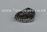 NGC1850 22*30mm - 25*35mm flat teardrop plated druzy amethyst connectors