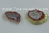 NGC1900 25*35mm - 35*40mm freeform south red agate connectors