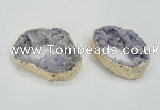 NGC201 50*60mm - 55*75mm freeform druzy agate connectors