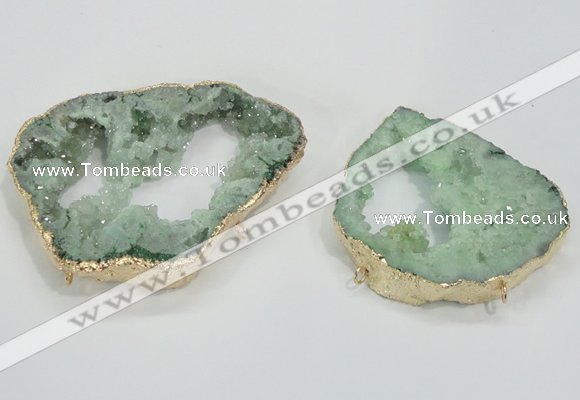 NGC204 50*60mm - 55*75mm freeform druzy agate connectors