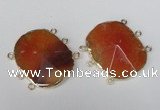 NGC207 30*40mm freeform agate gemstone connectors wholesale
