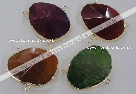 NGC215 30*40mm - 35*45mm freeform agate gemstone connectors