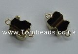 NGC220 10*12mm tiger eye gemstone connectors wholesale