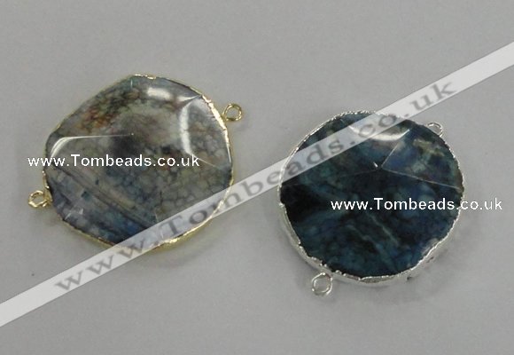 NGC239 30*35mm - 35*40mm freeform agate gemstone connectors