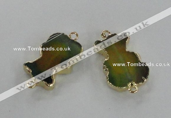 NGC241 20*30mm agate gemstone connectors wholesale