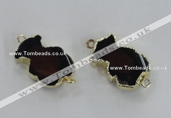 NGC242 20*30mm agate gemstone connectors wholesale