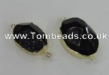 NGC244 20*30mm - 25*35mm freeform druzy agate gemstone connectors