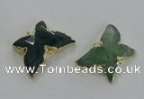 NGC256 22*30mm carved butterfly agate connectors wholesale