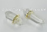 NGC266 15*45mm - 18*50mm faceted nuggets white crystal connectors