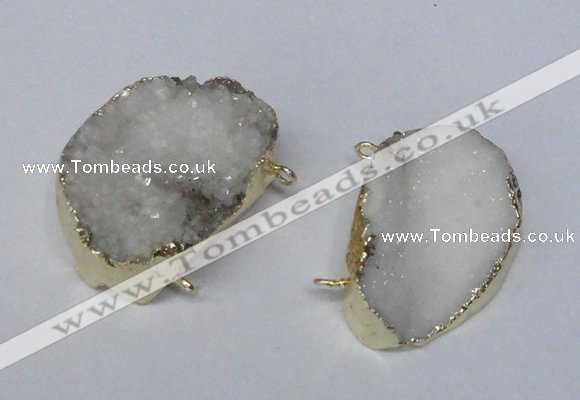 NGC282 22*35mm - 25*40mm freeform druzy agate connectors