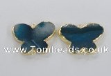 NGC319 30*38mm butterfly agate gemstone connectors wholesale