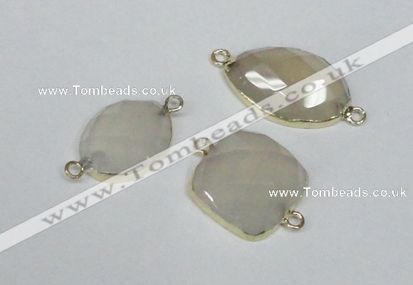 NGC330 15*20mm - 22*25mm freeform agate gemstone connectors