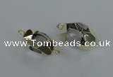 NGC337 15*20mm - 18*25mm faceted nuggets white crystal connectors